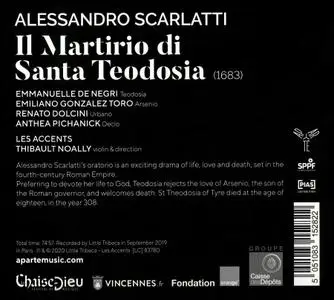 Thibault Noally, Les Accents - Alessandro Scarlatti: Il Martirio di Santa Teodosia (2020)