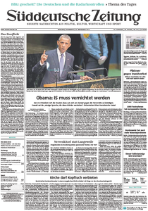 Süddeutsche Zeitung vom Donnerstag, 25. September 2014