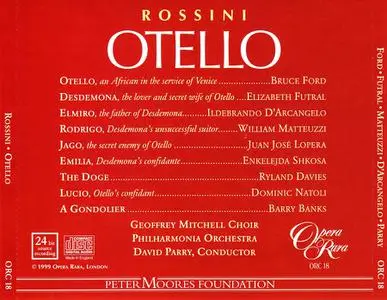 David Parry, Philharmonia Orchestra - Gioacchino Rossini: Otello (1999)