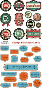 Vectors - Vintage Sale Color Labels