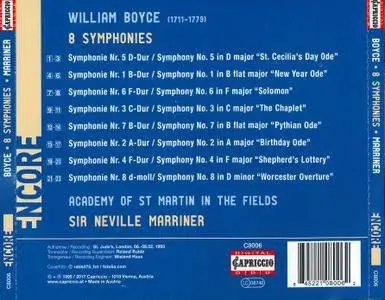 Academy of St. Martin in the Fields; Sir Neville Marriner - William Boyce: 8 Symphonies (1995) Remastered Reissue 2017