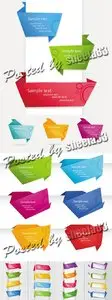 Origami Web Banners Vector