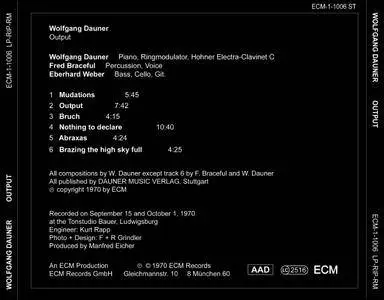 Wolfgang Dauner - Output (1970) {ECM 1006}