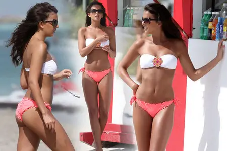 Sara Yasmina Chafak - Bikini candids in Miami Beach February 2012