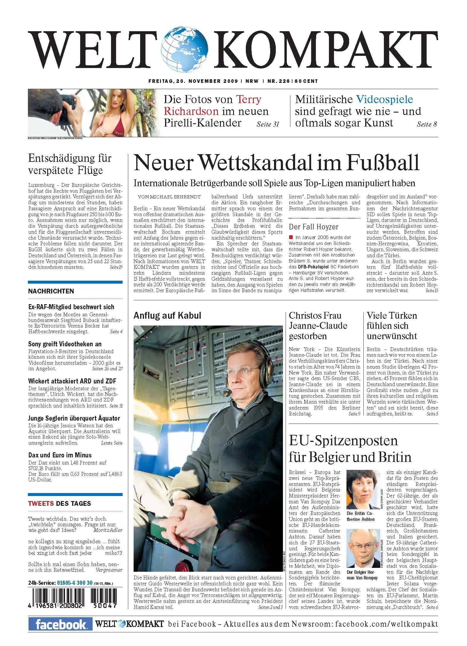 Die Welt kompakt vom 20. November 2009