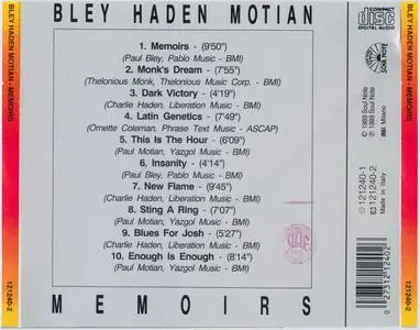 Paul Bley - Memoirs (1990) {Soul Note 121240-2}
