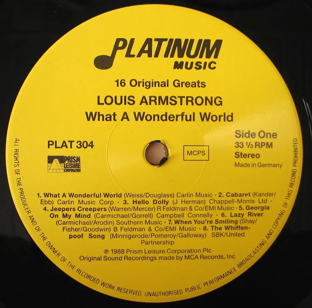 Louis Armstrong - What A Wonderful World (1988) [Vinyl Rip 16/44 & mp3-320 + DVD] / AvaxHome