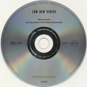 Jan Garbarek & The Hilliard Ensemble - Mnemosyne (1999) [2CD's] {ECM 1700/1}