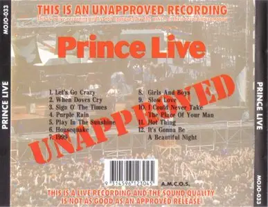 Prince - Live Unapproved (1993) {Grapefruit} **[RE-UP]**