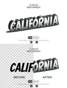 EE - California 3D Text Effect Vintage Style S9YKWXA