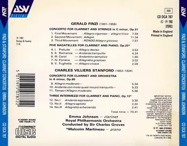 Emma Johnson, Charles Groves, Royal Philharmonic Orchestra - Finzi & Stanford: Clarinet Concertos (1992)