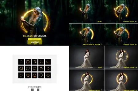 EE - Shine ring light effect transparent photo overlays WUCS27D