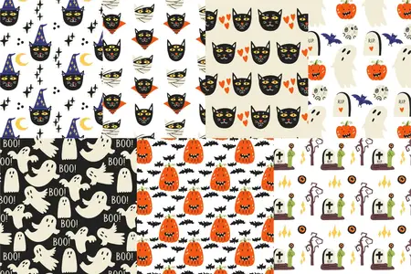 EE - Boo Halloween Seamless Pattern CV73QFZ