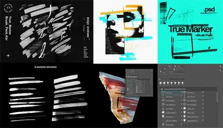 True Marker Brushes Pack for Photoshop