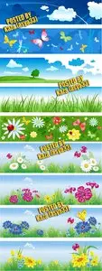Summer flower banners