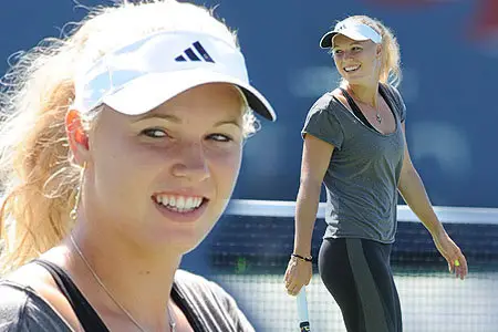 Caroline Wozniacki - Practicing Between Rounds US Open