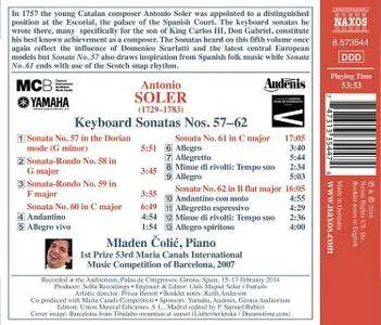 Mladen Colic - Soler: Keyboard Sonatas, R. 57-62 (2016)