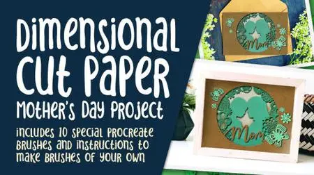 Paper Cut Silhouette for Mother&rsquo;s Day With 10 Brushes and Paper Textures Document Included
