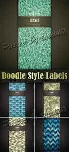 Doodle Style Labels Vector