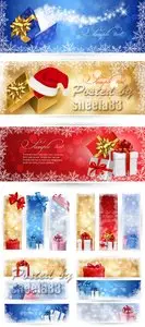 Winter Holidays Banners Vector