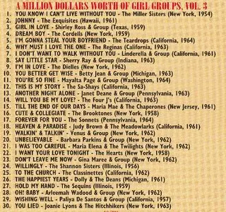 VA - A Million Dollars Worth Of Girls Groups- The Dolls of Doo-Wop, vols 1-3
