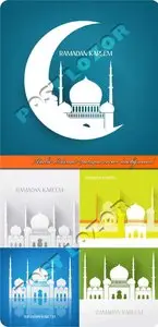 Arabic Islamic mosque vector background