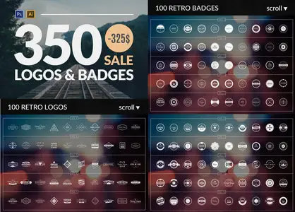 CreativeMarket - 350 Logos & Badges