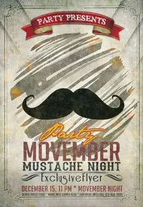 Flyer Template PSD - Movember Party