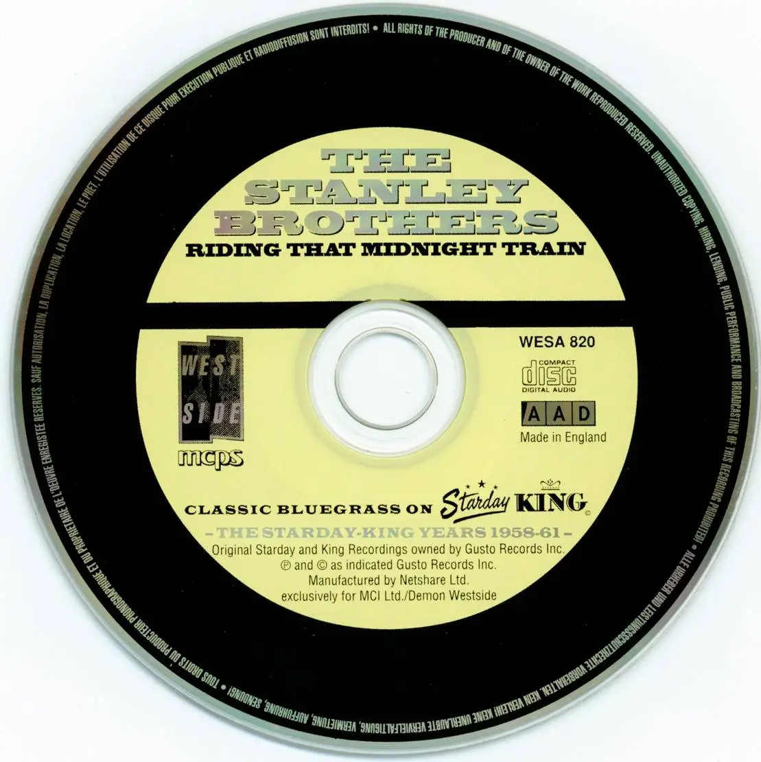 The Stanley Brothers - Riding That Midnight Train: The Starday & King Years 1958-1961 (1999) {WestSide WESA 820}