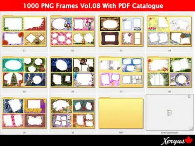 1000 PNG Frames Vol 08 With PDF Catalogue