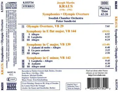 Petter Sundkvist, Swedish Chamber Orchestra - Kraus: Olympie Overture, Symphonies, Vol. 1 (1997)