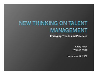 New Thinking On Talent Management 