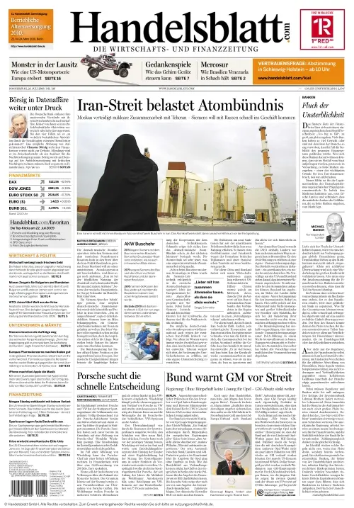 Handelsblatt vom 23.07.2009