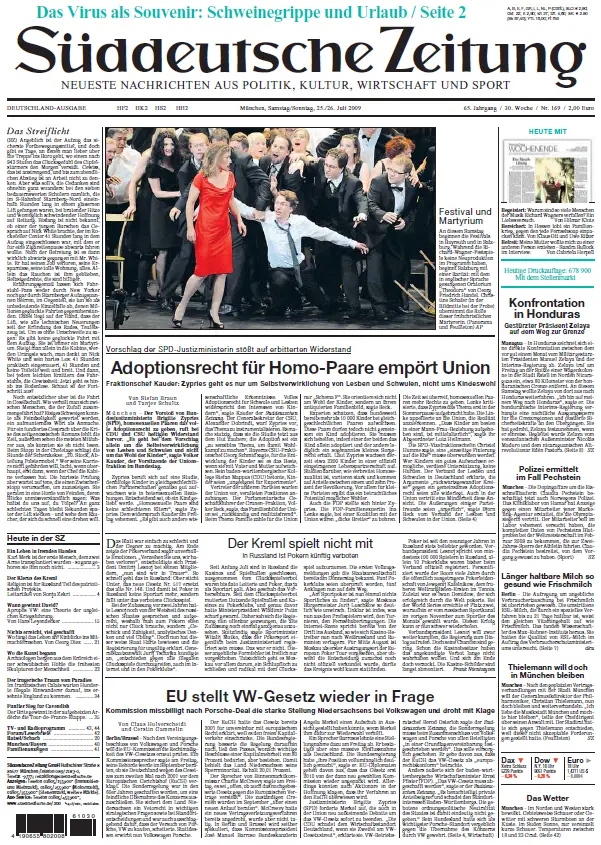 Sueddeutsche Zeitung vom 25.07.2009