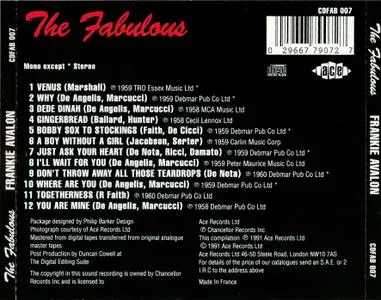 Frankie Avalon - The Fabulous Frankie Avalon (1991) {Ace CDFAB007 rec 1958-1960}