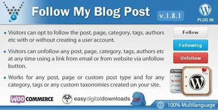 CodeCanyon - Follow My Blog Post v1.8.1 - WordPress Plugin - 6107586