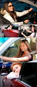 Stock Photo - Woman driving the car