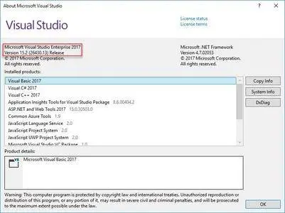 Microsoft Visual Studio 2017 version 15.2 (26430.13)