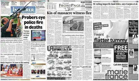Philippine Daily Inquirer – September 10, 2010