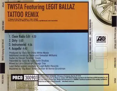 Twista featuring Legit Ballaz - Tattoo (Remix) (US promo CD5) (2002) {Atlantic}
