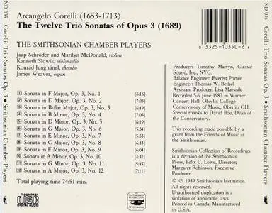 The Smithsonian Chamber Players - Corelli: Twelve Trio Sonatas Opus 3 (1989)