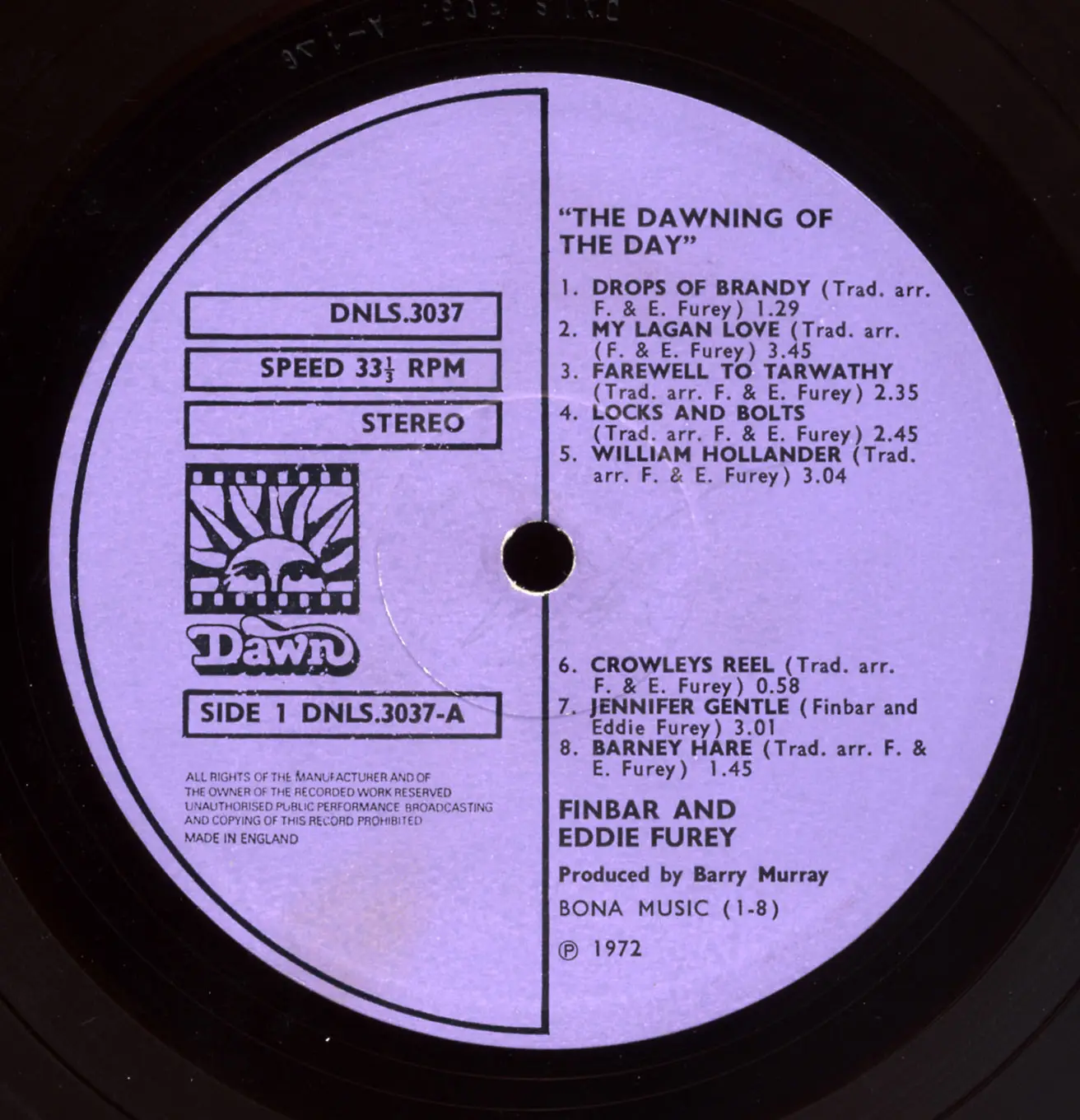 Finbar & Eddie Furey - The Dawning Of The Day (Dawn 1972) 24-bit/96kHz Vinyl Rip.