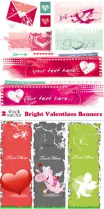 Vectors - Bright Valentines Banners