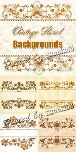Vintage Floral Backgrounds Vector 3