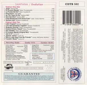 Santana - Evolution - The Original Recordings (1969) {2CD Set, Thunderbolt ‎CDTB502 rel 1994}