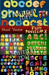Fun fonts #2 - Stock Vector