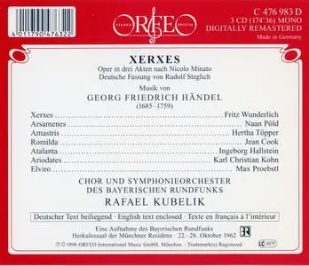 Rafael Kubelik, Chor und Symphonieorchester des Bayerischen Rundfunks, Fritz Wunderlich - Handel: Serse [Xerxes] (1998)
