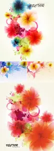 Color Abstract Flowers Vector