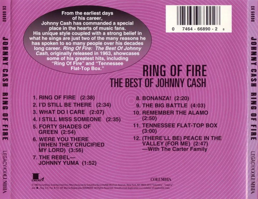 Johnny Cash Ring Of Fire The Best Of Johnny Cash 1963 1995 Reissue Avaxhome 