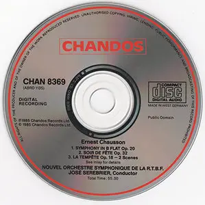 Chausson - Serebrier - Symphony in B-Flat Major, Soir de fete, The Tempest (1985)